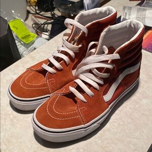 Vans High-Top Sneakers in Red and White